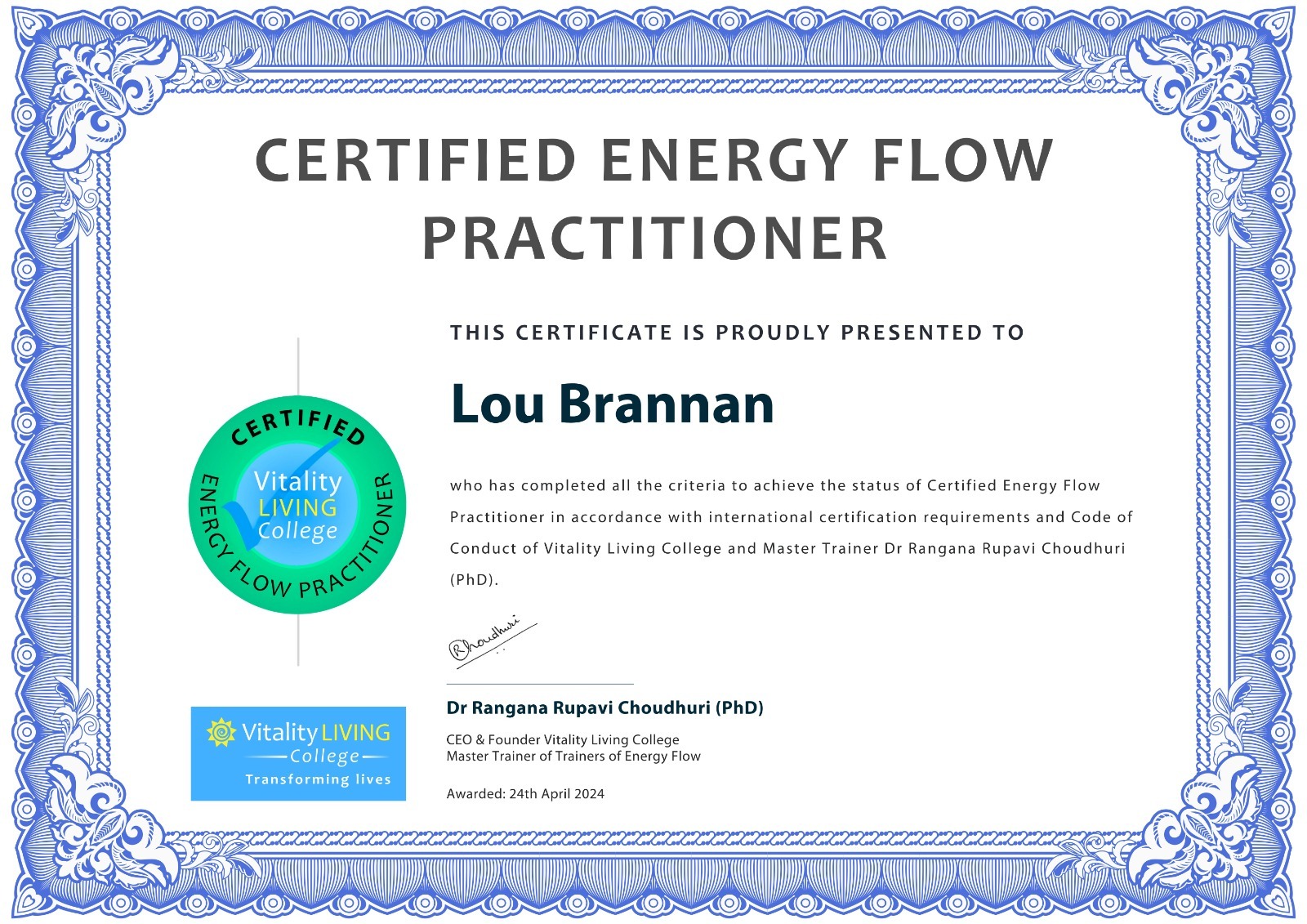 certified energy flow practitioner